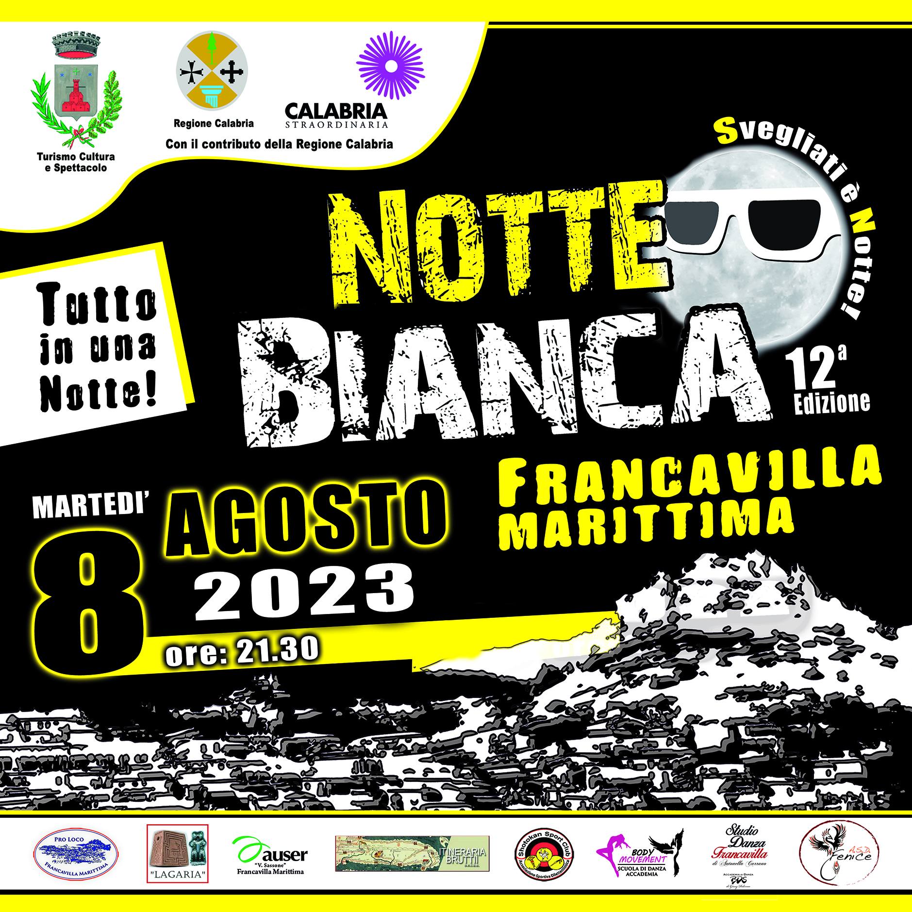 locandina notte bianca francavilla marittima